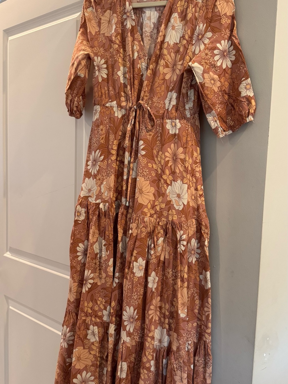 Petal & Pup Dusty Rose Floral Midi Dress - Picture 2 of 5